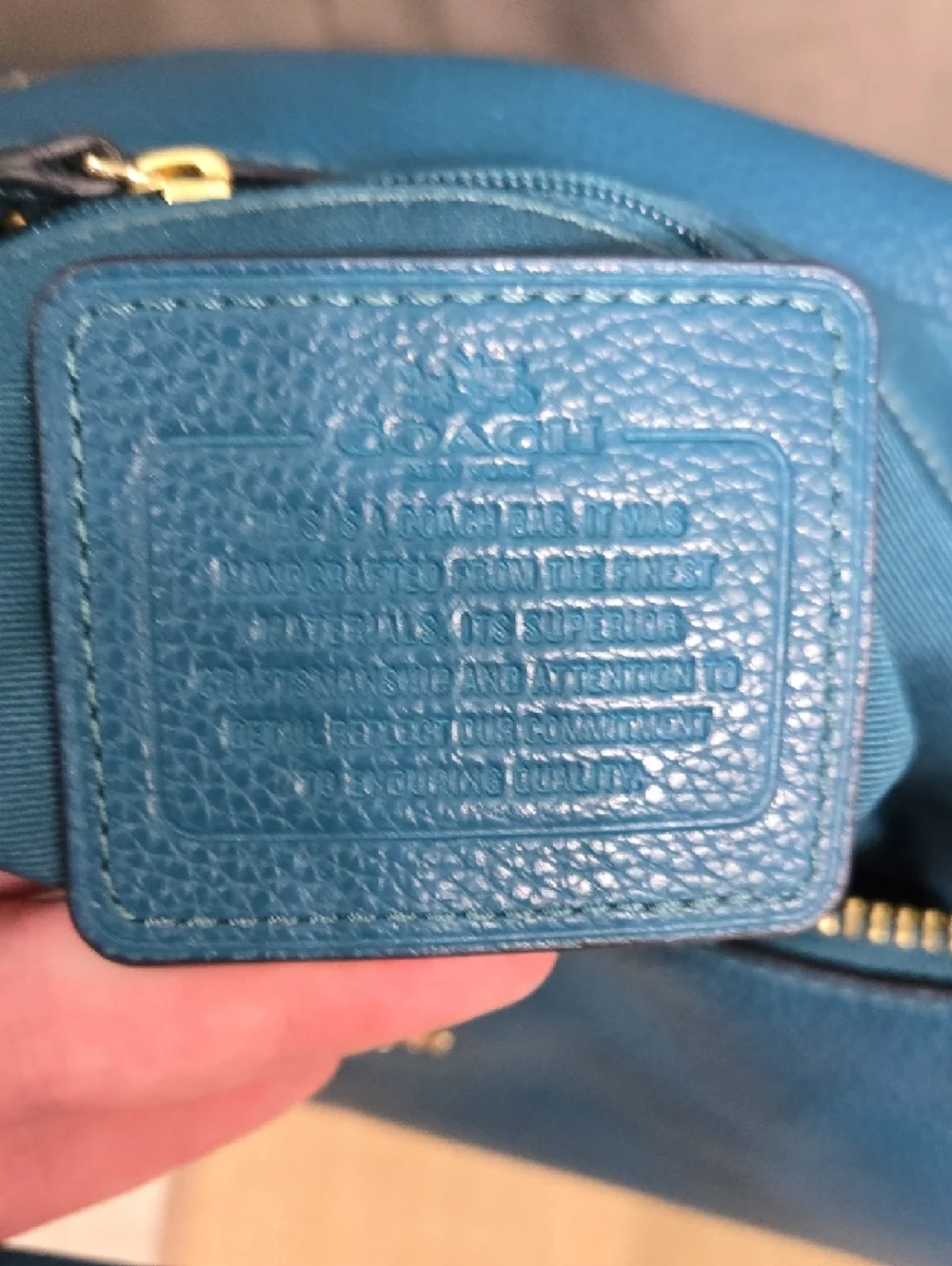 Coach Teal Blue Leather Shoulder Bag